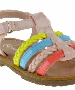 SBW Shoes NY 36A Baby Girl's Strappy Braided Multi Color Gladiator Sandals