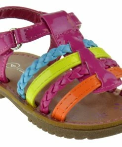 SBW Shoes NY 36A Baby Girl's Strappy Braided Multi Color Gladiator Sandals
