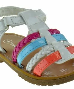 SBW Shoes NY 36A Baby Girl's Strappy Braided Multi Color Gladiator Sandals