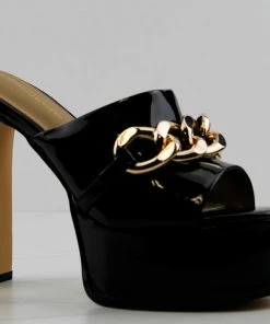 Lemonade Women's No Chill Womens Platform Chain Link Embellished Stiletto Heels