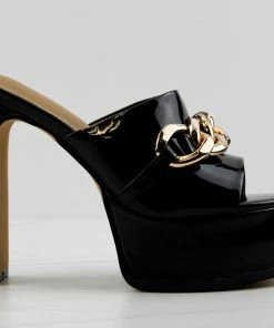 Lemonade Women's No Chill Womens Platform Chain Link Embellished Stiletto Heels