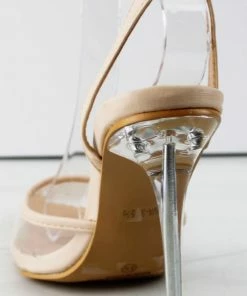 Top Moda Women's Nova-3 Womens Translucent Pointed Toe Heeled Pumps