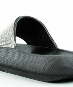 Bamboo Organize 13 Womens Wide Rhinestone Band Slip On Sandals