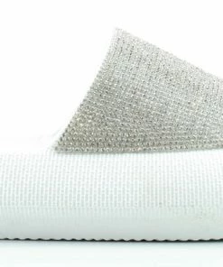 Bamboo Organize 13 Womens Wide Rhinestone Band Slip On Sandals