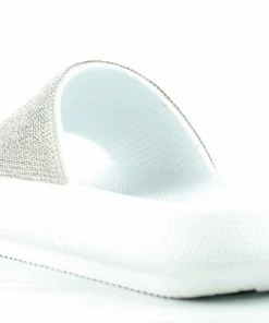 Bamboo Organize 13 Womens Wide Rhinestone Band Slip On Sandals