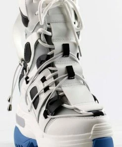 SHOE BARGAIN Shop 38 Anthony Wang Women's Oval 06 Womens Mid Calf Multi Tone Platform Lace Up Sneakers