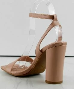 Top Guy Women's Pita 48 Womens Squared Open Toe Block Heel Sandals