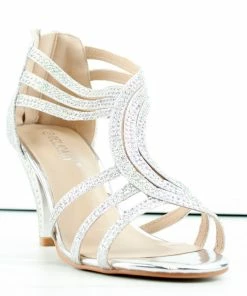 Forever Perform-65 Women's Rhinestone Embellished Heel Sandals