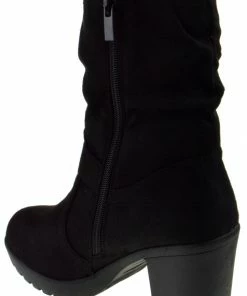 Forever Plus 08 Womens Side Zipper Lace Up Block Heel Ankle Booties