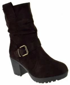 Forever Plus 08 Womens Side Zipper Lace Up Block Heel Ankle Booties