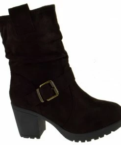 Forever Plus 08 Womens Side Zipper Lace Up Block Heel Ankle Booties