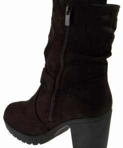 Forever Plus 08 Womens Side Zipper Lace Up Block Heel Ankle Booties