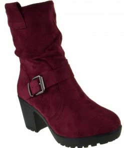 Forever Plus 08 Womens Side Zipper Lace Up Block Heel Ankle Booties