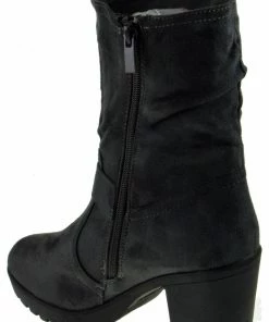 Forever Plus 08 Womens Side Zipper Lace Up Block Heel Ankle Booties