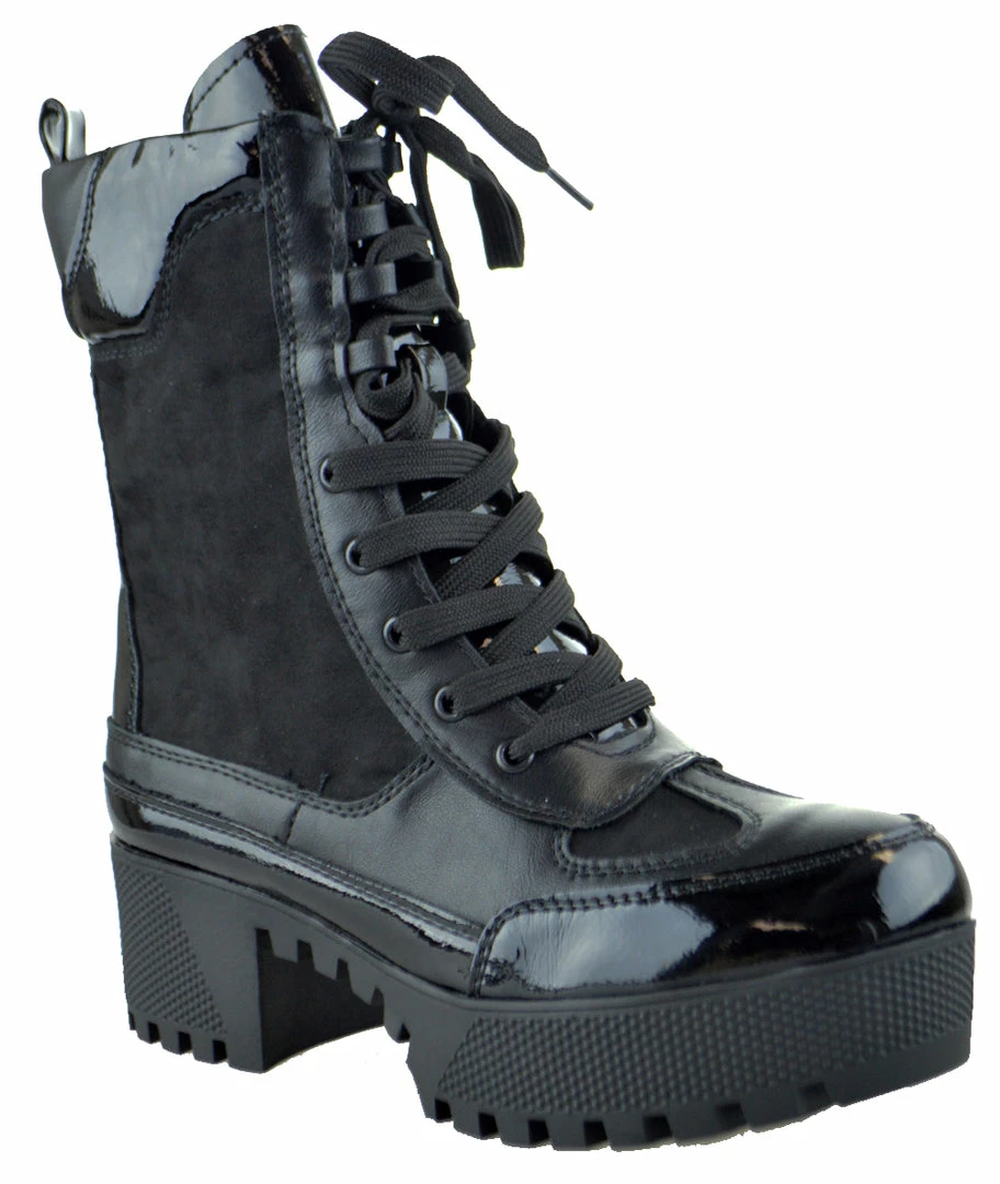 Bamboo Powerful 06s Women's Chunky Heel Combat Boots 17 Bamboo Powerful 06s Women's Chunky Heel Combat Boots