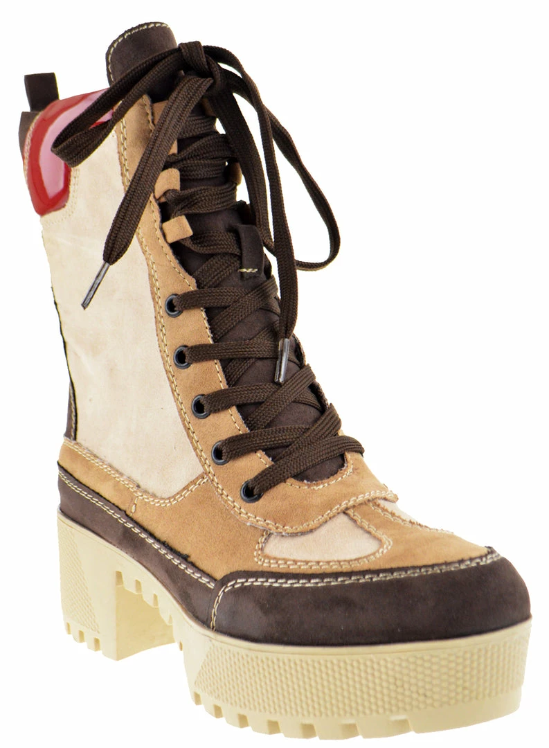 Bamboo Powerful 06s Women's Chunky Heel Combat Boots 4 Bamboo Powerful 06s Women's Chunky Heel Combat Boots