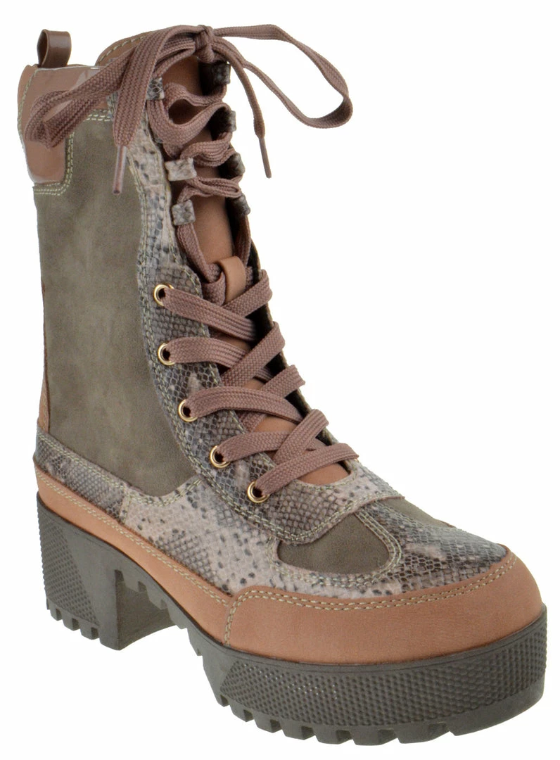 Bamboo Powerful 06s Women's Chunky Heel Combat Boots 7 Bamboo Powerful 06s Women's Chunky Heel Combat Boots