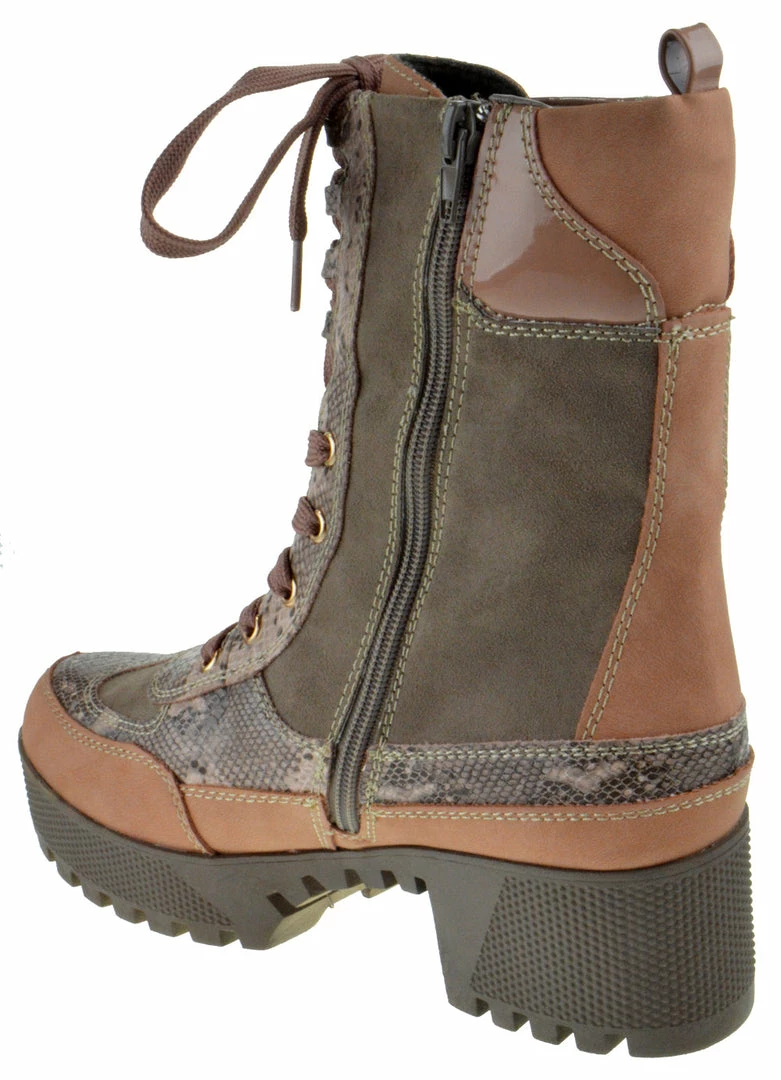 Bamboo Powerful 06s Women's Chunky Heel Combat Boots 9 Bamboo Powerful 06s Women's Chunky Heel Combat Boots