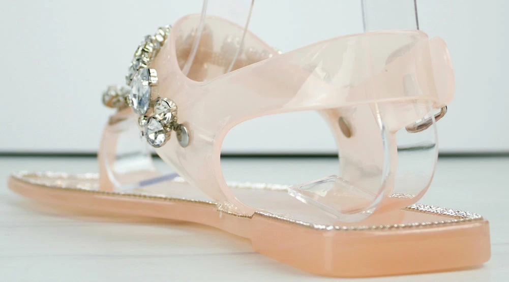 Forever Proceed-10 Womens Sling Back Gem Embellished Thong Sandals Women's 9 Forever Proceed-10 Womens Sling Back Gem Embellished Thong Sandals Women's