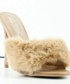Cape Robin Pryer Womens Faux Fur Stiletto Heel Mule Sandals Women's