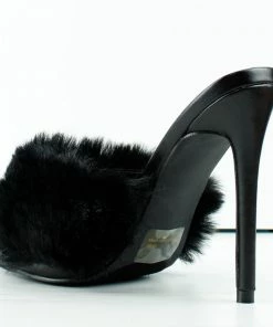 Cape Robin Pryer Womens Faux Fur Stiletto Heel Mule Sandals Women's