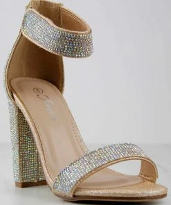 Forever Quality 83 Womens Strappy Ultra Bling Rhinestone Dress Heels