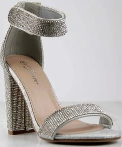 Forever Quality 83 Womens Strappy Ultra Bling Rhinestone Dress Heels