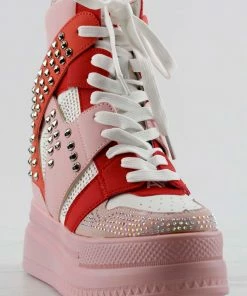 Anthony Wang Women's Quince 03 Womens Stud/Rhinestone High Top Platform Fashion Sneakers 11 Anthony Wang Women's Quince 03 Womens Stud/Rhinestone High Top Platform Fashion Sneakers