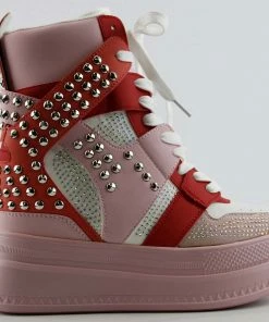 Anthony Wang Women's Quince 03 Womens Stud/Rhinestone High Top Platform Fashion Sneakers 12 Anthony Wang Women's Quince 03 Womens Stud/Rhinestone High Top Platform Fashion Sneakers