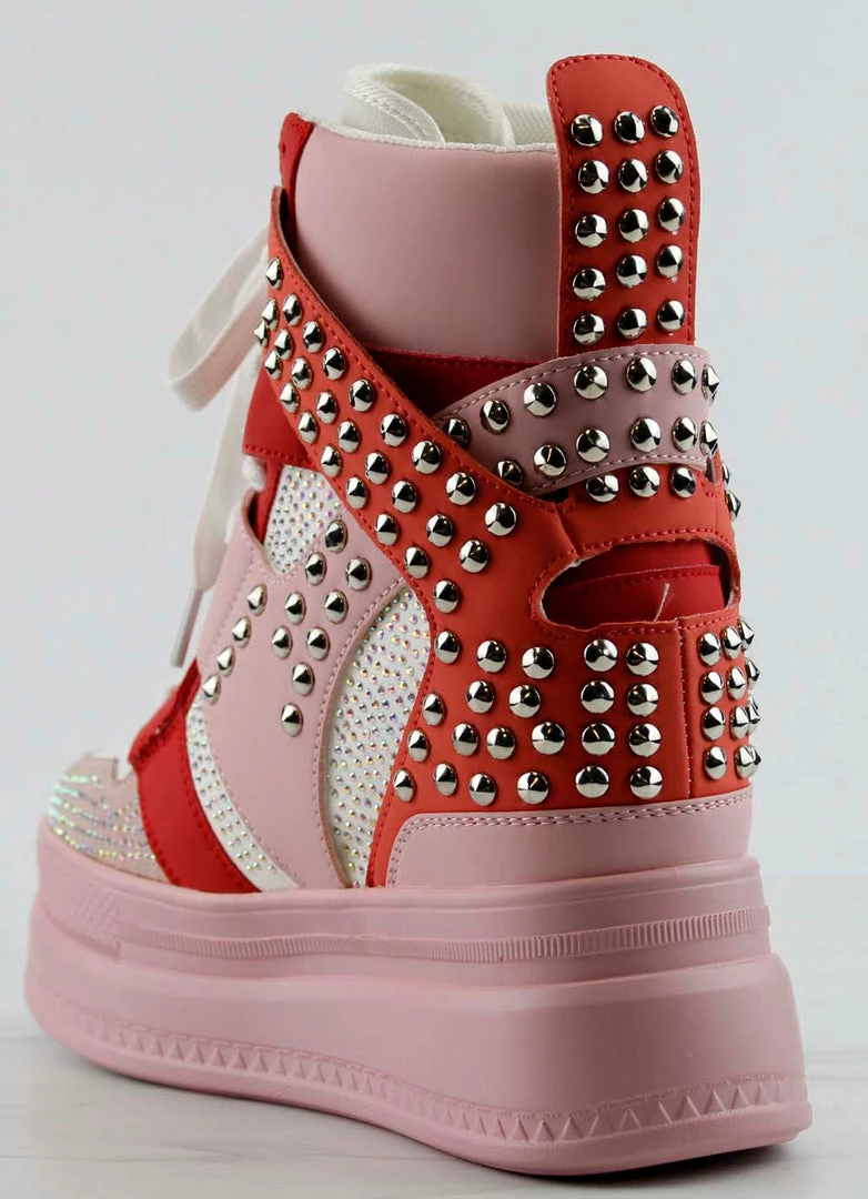 Anthony Wang Women's Quince 03 Womens Stud/Rhinestone High Top Platform Fashion Sneakers 7 Anthony Wang Women's Quince 03 Womens Stud/Rhinestone High Top Platform Fashion Sneakers