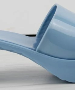 Lemonade Rhea Women's Patent Slip On Chunky Low Heeled Sandals