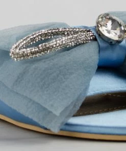 Lemonade Richess Women's Embellished Bow Round Toe Flat Slip On Sandals