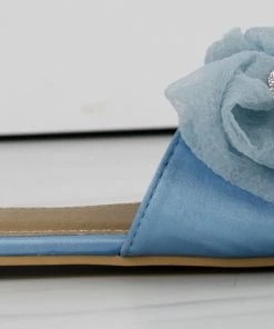 Lemonade Richess Women's Embellished Bow Round Toe Flat Slip On Sandals