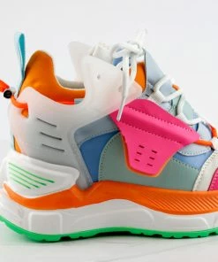 Anthony Wang Raisins 03 Multi Tone Lace Up Wedge Platform Fashion Sneakers Women's 12 Anthony Wang Raisins 03 Multi Tone Lace Up Wedge Platform Fashion Sneakers Women's