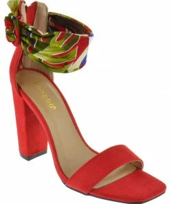 Bamboo Rave 05 Womens Floral Chunky Heel Dress Sandals