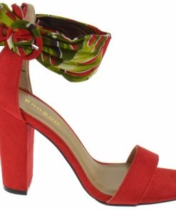 Bamboo Rave 05 Womens Floral Chunky Heel Dress Sandals