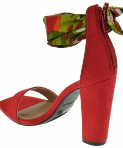 Bamboo Rave 05 Womens Floral Chunky Heel Dress Sandals