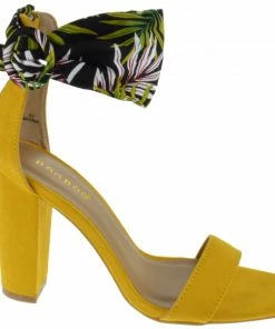 Bamboo Rave 05 Womens Floral Chunky Heel Dress Sandals