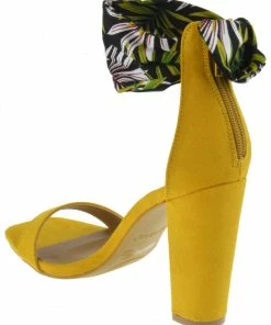 Bamboo Rave 05 Womens Floral Chunky Heel Dress Sandals