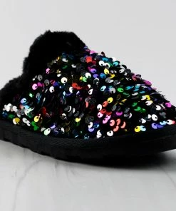 Forever Real-26 Womens Slip On Sequin Slide Slippers Women's