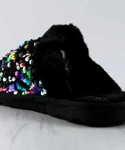 Forever Real-26 Womens Slip On Sequin Slide Slippers Women's