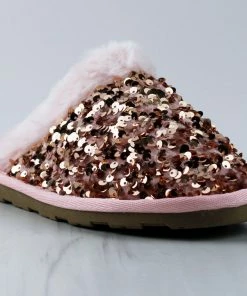 Forever Real-26 Womens Slip On Sequin Slide Slippers Women's
