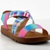 Forever Reform 53 Womens Criss Cross Elastic Strap Flat Sandals Women's