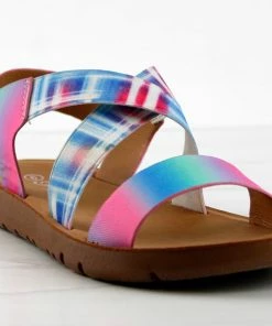 Forever Reform 53 Womens Criss Cross Elastic Strap Flat Sandals Women's