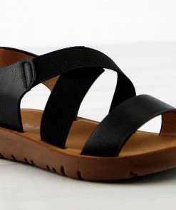 Link Reform 53K Little Girls Criss Cross Elastic Strap Flat Sandals