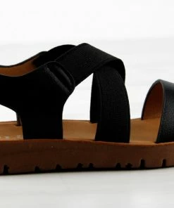 Link Reform 53K Little Girls Criss Cross Elastic Strap Flat Sandals