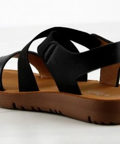 Link Reform 53K Little Girls Criss Cross Elastic Strap Flat Sandals