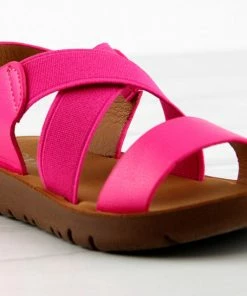 Link Reform 53K Little Girls Criss Cross Elastic Strap Flat Sandals