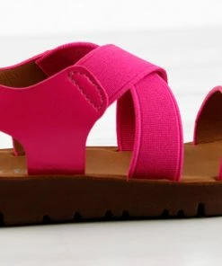 Link Reform 53K Little Girls Criss Cross Elastic Strap Flat Sandals