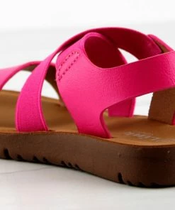 Link Reform 53K Little Girls Criss Cross Elastic Strap Flat Sandals